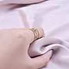 Minimalist Hollow Leaf 304 Stainless Steel Opem Cuff Ring for Unisex LU1805-2-3