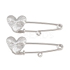 Radiant Heart 304 Stainless Steel Safety Pins Brooch Findings SA-CBA098D-15C-P01-1