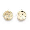 Brass Micro Pave Clear Cubic Zirconia Charms KK-C006-19G-1