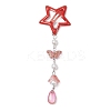 5Pcs Glass Beads and Alloy Star Snap Hair Clips PHAR-JH00124-4