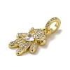 Rack Plating Brass Micro Pave Clear Cubic Zirconia Pendants KK-R158-02A-G-2