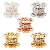 5Pcs 5 Colors Rack Plating Brass Micro Pave Cubic Zirconia Beads KK-TA0001-69-1