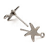 Non-Tarnish Starfish Shape 201 Stainless Steel Stud Earrings Findings STAS-Q251-03P-2