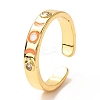 Moon & Sun Golden Enamel Cuff Rings for Women KK-G404-05-4