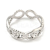 Tarnish Resistant 304 Stainless Steel Open Cuff Ring Components RJEW-A043-03P-2