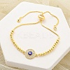 Brass Micro Pave Cubic Zirconia Slider Bracelets for Women LS-BJEW-S158-08G-02-1