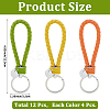 12Pcs 3 Colors PU Leather Knitting Keychains KEYC-CL0001-20C-2