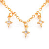 925 Sterling Silver Micro Pave Clear Cubic Zirconia Chain Extenders STER-N016-54G-3