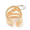 Brass Bowknot Wide Open Cuff Ring for Women RJEW-C102-22GP-3