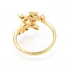 Brass Micro Pave Cubic Zirconia Cuff Rings for Women KK-T071-58G-3