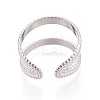 Adjustable 304 Stainless Steel Cuff Rings for Women RJEW-N052-25P-3