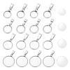 ARRICRAFT 40Pcs 4 Styles 304 Stainless Steel Pendant Cabochon Settings FIND-AR0004-27-1