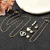 Cubic Zirconia & Shell Pearl Heart Round Pendant & Necklaces & Bracelets Sets SJEW-Q002-02G-4