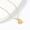 304 Stainless Steel Pendant Necklaces for Women NJEW-U040-02B-G-3