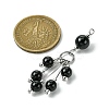 Natural Black Onyx(Dyed & Heated) Round Tassel Big Pendants PALLOY-JF03281-02-2