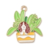 Small Potted Plant with Dog Alloy Enamel Pendants LS-ENAM-I083-01KCG-03-1