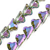Electroplate Transparent Glass Beads Strands EGLA-N002-44-07-1