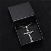 Cross Pendant Necklace with Jesus Crucifix Religious Necklace Sacrosanct Charm Neck Chain Jewelry Gift for Birthday Easter Thanksgiving Day JN1109A-3