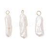 Natural Baroque Pearl Keshi Pearl Pendants PALLOY-JF04553-01-1