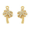 Brass Micro Pave Clear Cubic Zirconia Charms KK-P347-07G-1