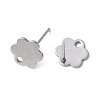 16Pcs 8 Styles 201 Stainless Steel Stud Earring Findings with Hole EJEW-FS0001-21-2