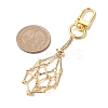 2Pcs 2 Styles Brass Bar Link Chains Pouch Stone Pendant Decorations HJEW-JM02034-01-2