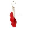 Bohemian Style Alloy Chain with Feather Tassel Cuff Earrings FS-WGB03F7-02-1