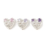 Brass Micro Pave Cubic Zirconia Beads KK-K297-32S-1