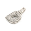 Brass Micro Pave Clear Cubic Zirconia Pendants KK-B099-01P-D-2