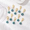 10Pcs Flat Round Handmade Evil Eye Lampwork Pendant Decorations HJEW-JM03489-02-1