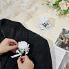 2Pcs 2 Styles Polyester & Resin Artificial Rose Boutonniere AJEW-AR0004-97-3