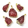 Raw Rough Natural Dyed Quartz Crystal Pendants G-G895-05LG-08-1