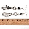 Halloween Alloy Skull Dangle Earrings LS-EJEW-K316-01A-AS-3