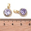 Brass Micro Pave Cubic Zirconia Charms KK-B102-06G-3