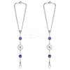 2Pcs Alloy Flower Pendant Decorations HJEW-ME0001-07A-1