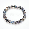 Natural Dragon Veins Agate Beaded Stretch Bracelets X-BJEW-Q692-02C-4