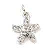 Rack Plating Brass Micro Pave Clear Cubic Zirconia Pendants KK-B093-02H-P-1