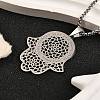 201 Stainless Steel Hollow Religion Hamsa Hand Pendant Necklaces LS-NJEW-M086-01P-4