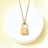 304 Stainless Steel Rolo Chain Pendant Necklaces NJEW-S444-01G-04-2