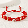 Multi-Layer Glass & Brass Beaded Adjustable Bracelets CL9505-1-2