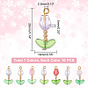 70Pcs 7 Colors Glass Pendant PALLOY-AB00157-2
