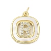 Rack Plating Brass Micro Pave Clear Cubic Zirconia Pendants KK-E102-33G-R-1