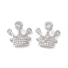 Brass Pave Clear Cubic Zirconia Connector Charms KK-E068-VB347-2
