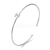 Rack Plating Brass Micro Pave Clear Cubic Zirconia Letter Open Cuff Bangles BJEW-A018-01P-Z-1