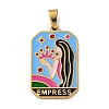 Ion Plating(IP) 304 Stainless Steel Enamel Pendants STAS-Q003-01G-07-1