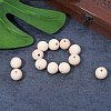 Round Unfinished Wood Beads and Nylon Packaging Vacuum Bag WOOD-PH0008-50-5