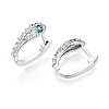 Brass Micro Pave Cubic Zirconia Snake Hoop Earrings EJEW-T048-32P-2