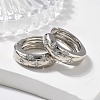 Clear Cubic Zirconia Star Hoop Earrings LS-EJEW-C022-06P-01-1