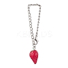 Strawberry Opaque Resin Pendants Decorations HJEW-JM01864-01-1