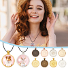 DIY Waxed Cotton Cord & Round Alloy Pendant Cabochon Settings Necklace Jewelry Making Kits DIY-GA0007-01-6